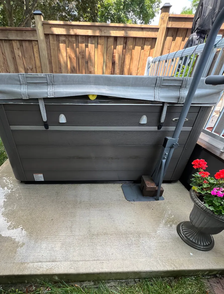 After: The same pad clean and pale grey